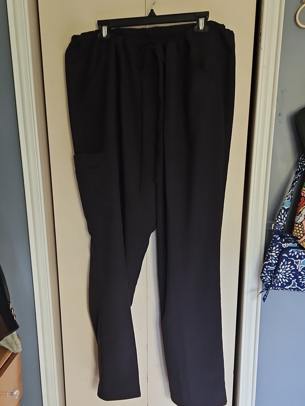 Scrubstar Black Drawstring Cargo Jogger Pants